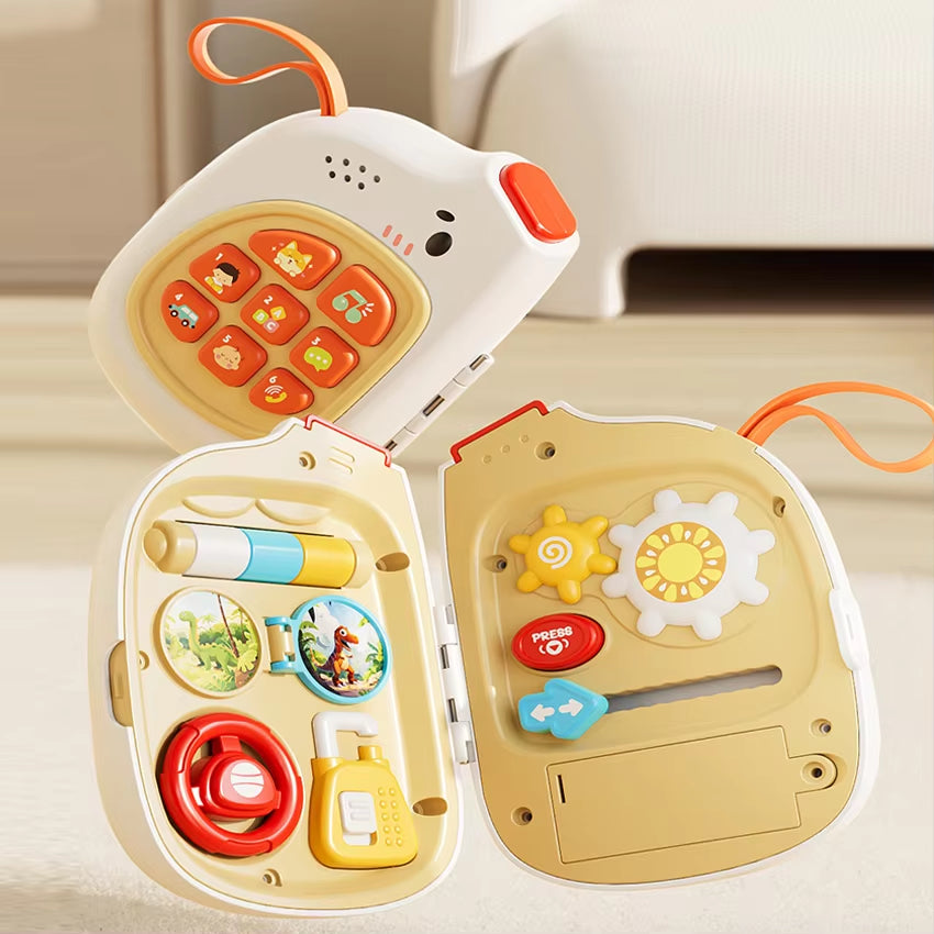 Montessori Busy Board Sensory Activities Toy Baby Pretend Play Phone Music Simulate Switch Multifunction Educational Travel Toys