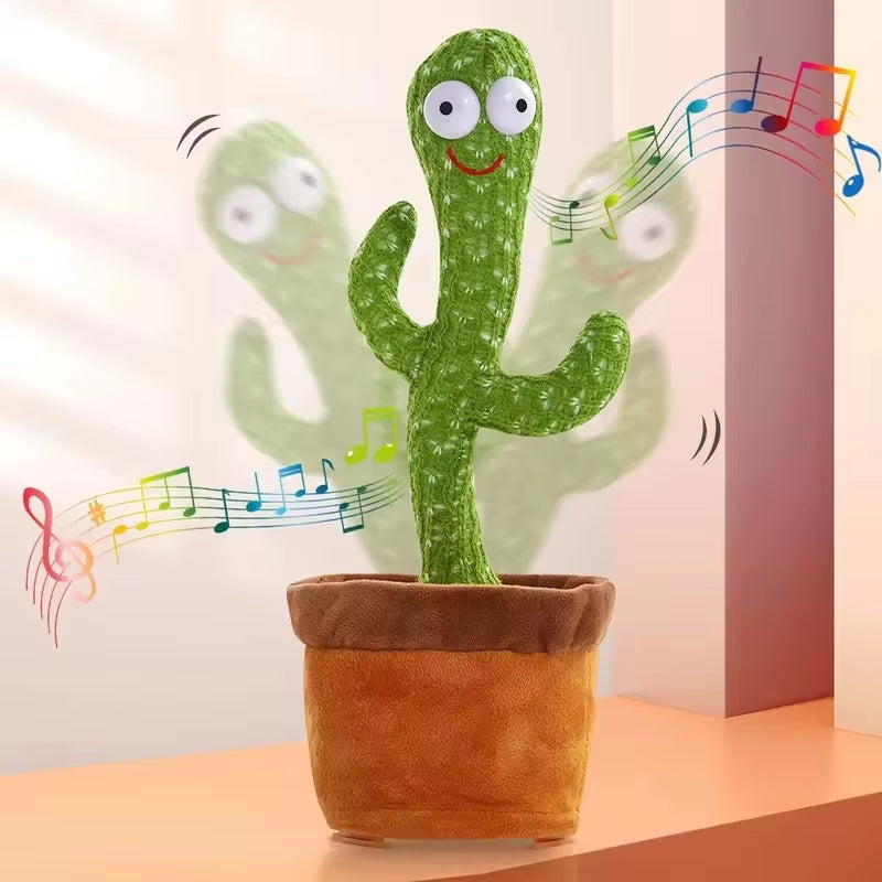 2024 New Plush Electronic Sun Cactus Kids Dancing Learning Talking Cactus Toy Interactive Talking Toy Court Decoration Kids Gift