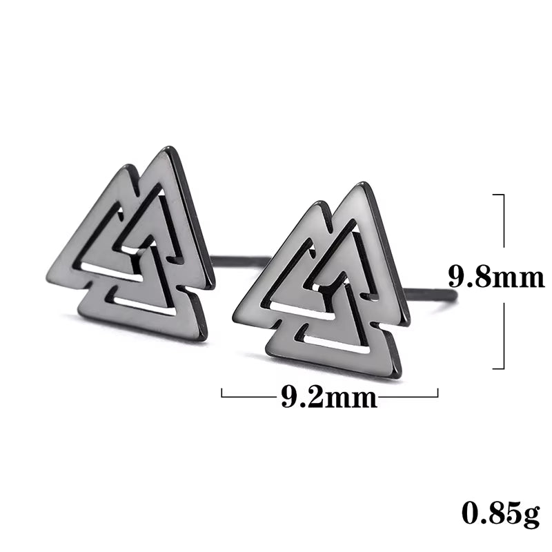 Witch Knot Stud Earrings for Woman Fashion Minimalist Celtic Knot Stainless Steel Earrings Amulet Jewelry Gift Wholesale