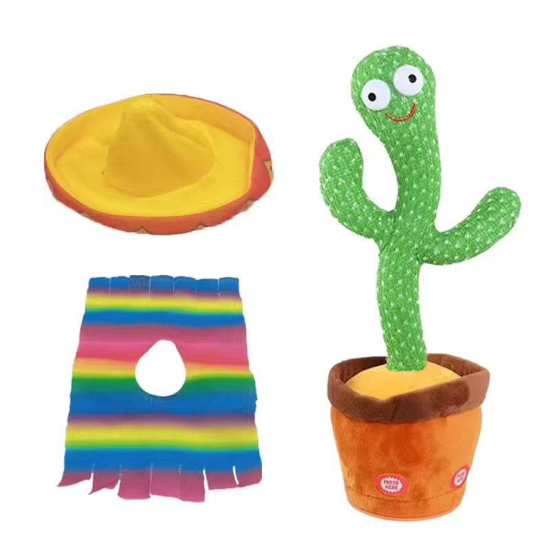 2024 New Plush Electronic Sun Cactus Kids Dancing Learning Talking Cactus Toy Interactive Talking Toy Court Decoration Kids Gift