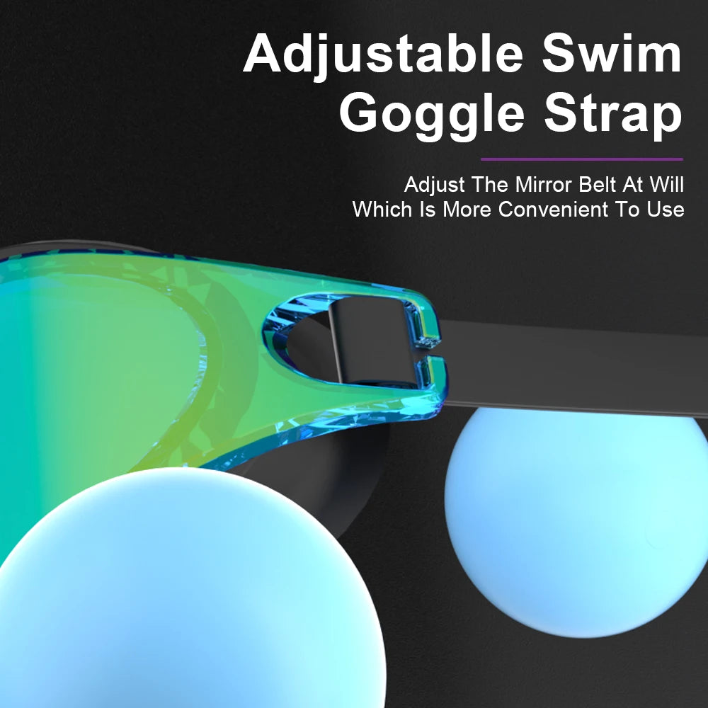 JSJM New Swimming Goggles HD Anti-Fog Professional Swimming Glasses Silicone Anti-Uv Adjustable Swimming Goggles Unisex Adults