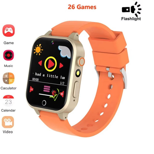 2024 Smart Watch Kids HD Touch Screen 26 Games Smartwatch Video Camera Music Audiostory Learn Card Educational Watch Boy Girl