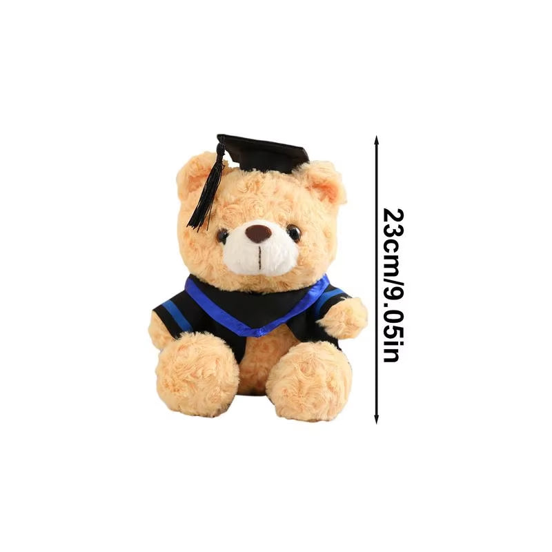 Graduation Bear Stuffed Animal 23Cm Graduation Stuffed Bear Toy in Gown Hat Soft Fluffy Friend Hugging Toy 2024 Graduation Plush