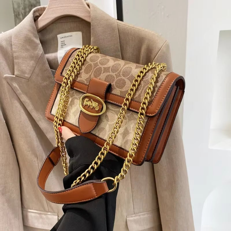 2024 Hot Deal Women'S Shoulder Bag Handbags Luxury Fashion Retro Chain Bag Brand Instagram Versatile Crossbody Small Square Bag