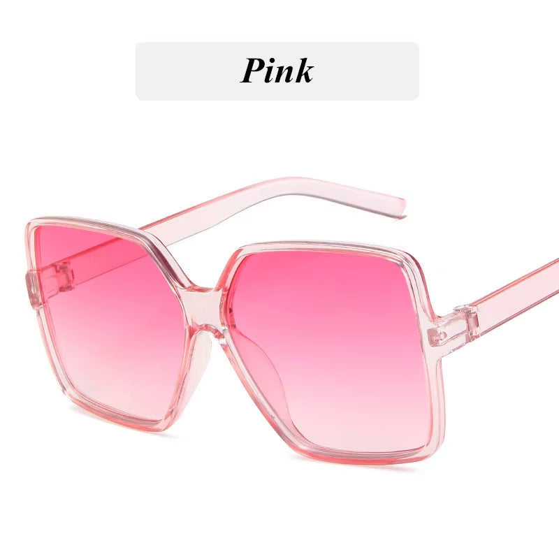 Fashion Classic Oversize Sunglasses Women Square Glasses Driving Outdoor Gradient Travel Mirror Sunglasses Plastic Frame Uv400