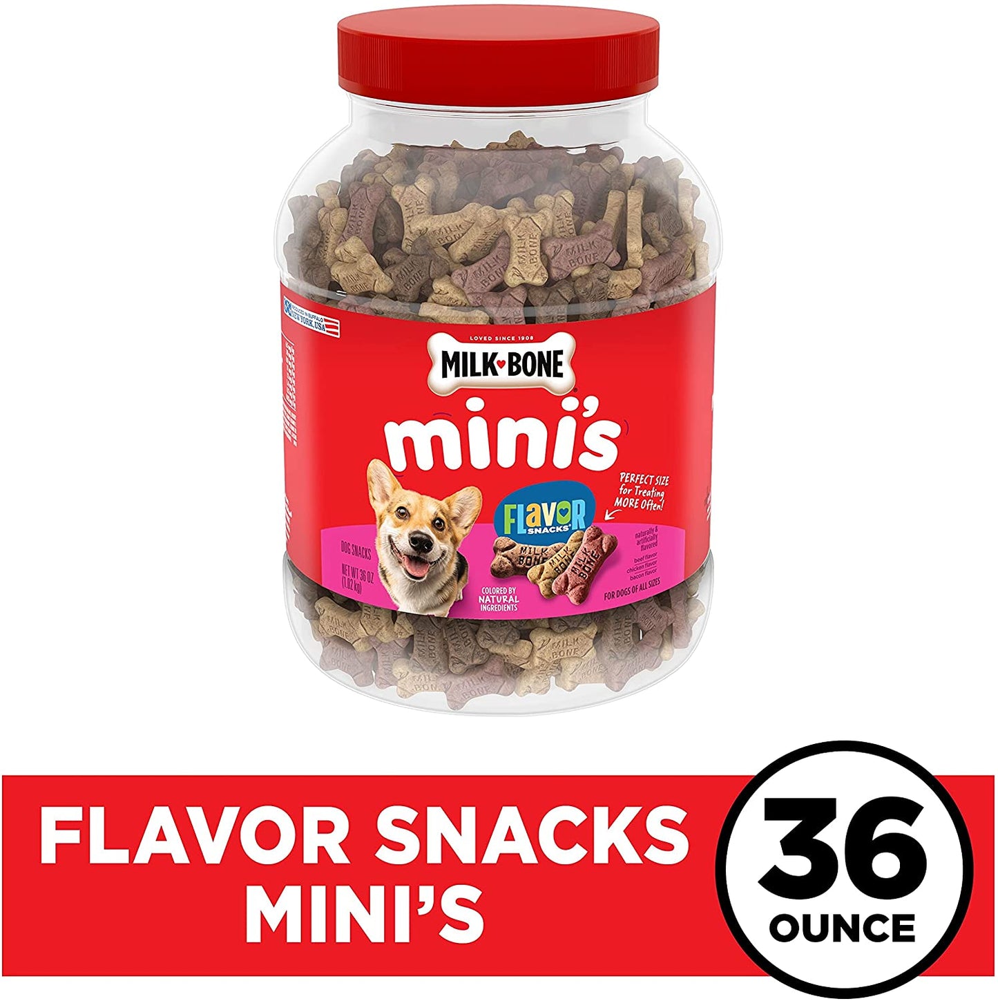 Mini'S Flavor Snacks Dog Treats, 36 Ounce Crunchy Texture Helps Reduce Tartar