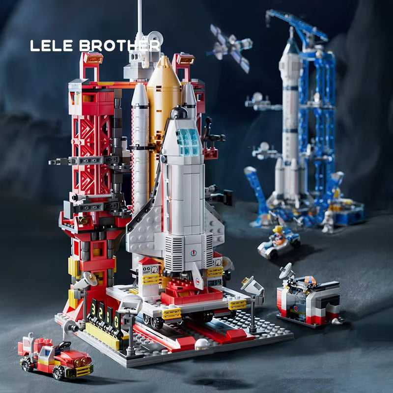 2024 Aerospace Building Block Kit Aviation Rocket Space Shuttle Spaceship Spacestation Satellite Astronaut Model Bricks Toy Gift