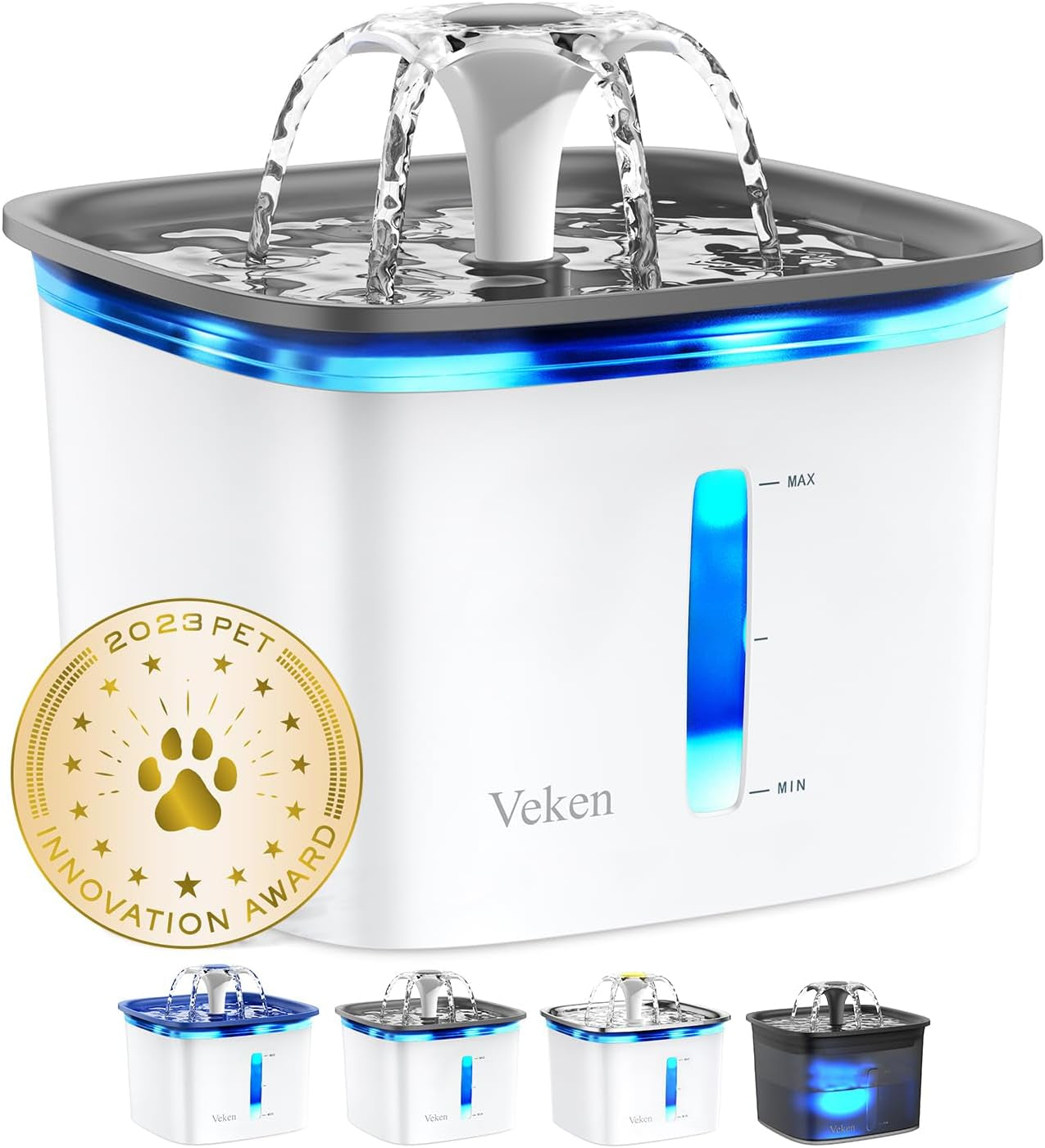 95Oz/2.8L Pet Fountain, Automatic Cat Water Fountain Dog Water Dispenser with Replacement Filters for Cats, Dogs, Multiple Pets (Blue, Plastic)