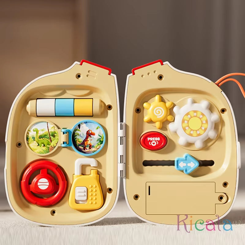 Montessori Busy Board Sensory Activities Toy Baby Pretend Play Phone Music Simulate Switch Multifunction Educational Travel Toys