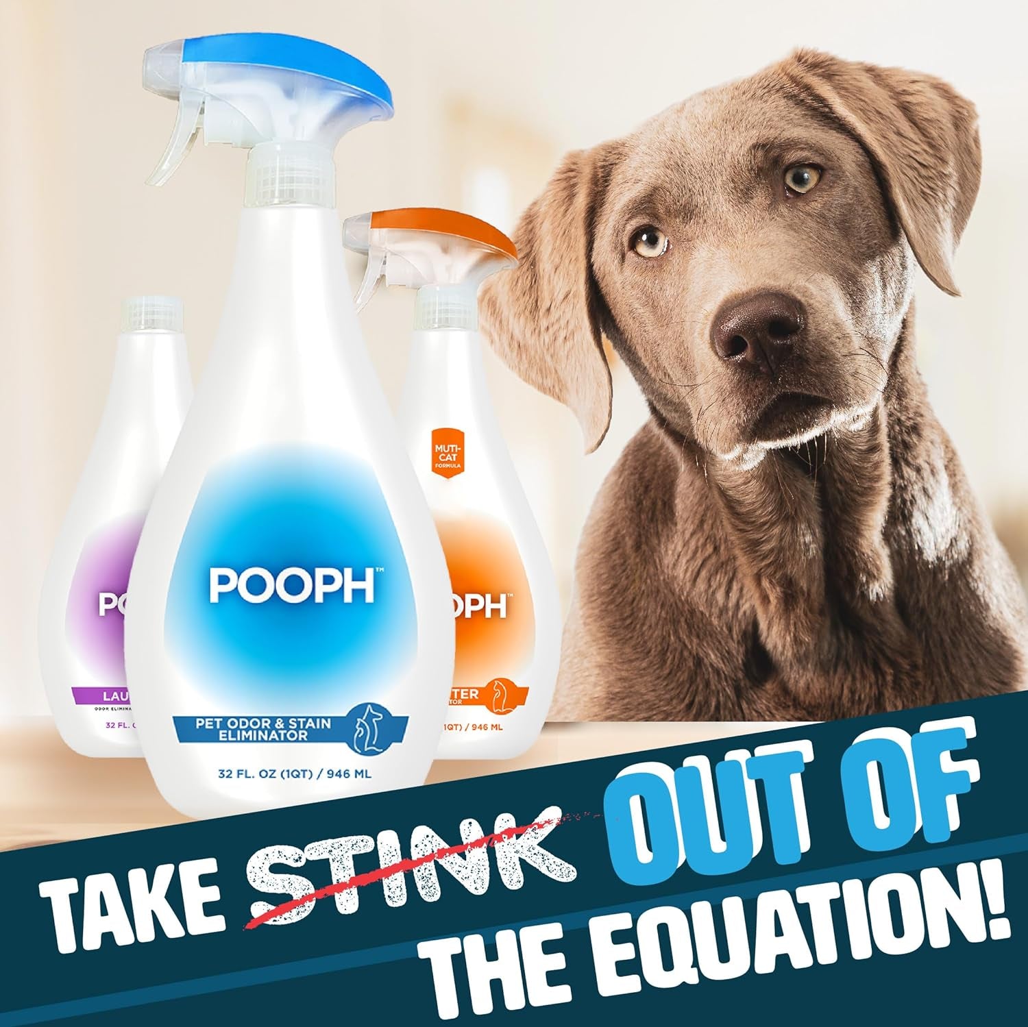 Pet Odor Eliminator, 32Oz Spray - Dismantles Odors on a Molecular Basis, Dogs, Cats, Freshener, Urine, Poop, Pee, Deodorizer, Natures, Puppy, Fresh, Clean, Furniture, Potty, Safe