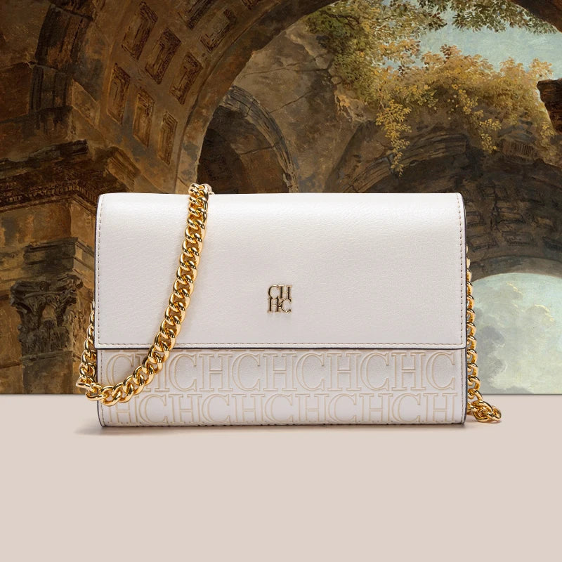 Classic Solid Color Exquisite Craftsmanship Light Luxury Design New 2024 Chain Bag Letter Element Women'S Crossbody Bag