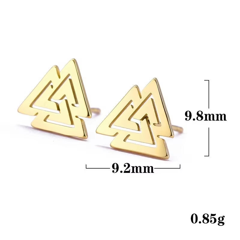 Witch Knot Stud Earrings for Woman Fashion Minimalist Celtic Knot Stainless Steel Earrings Amulet Jewelry Gift Wholesale